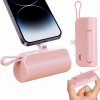 Power Bank, 5000 mAh, Mini Power Bank Ružová