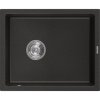 Mexen Pedro granitový kuchynský drez 1-komorový 560 x 460 mm, čierny/zlatý metalik, sifón chróm - 6508561000-75