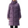 4F dámsky páperový kabát fialový s kapucňou 4FAW24TDJAF475-50S