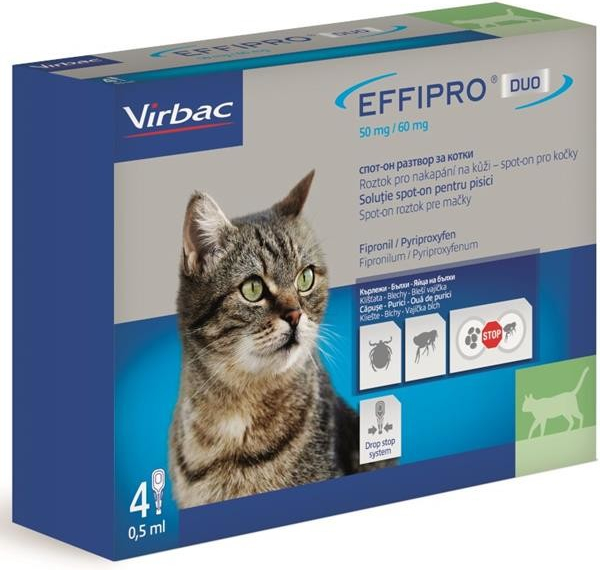 Effipro DUO spot-on Cat 1-6 kg 50 / 60 mg 4 x 0,5 ml