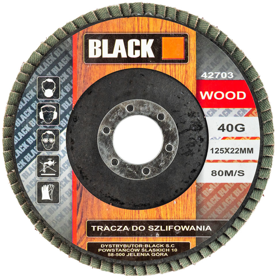 Black Lamelový brúsny kotúč 125 mm č. 40 na drevo tool 42703-40