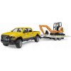 Auto Dodge RAM 2500 Servis s prívesom a mini bágrom Bruder 02546
