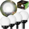 Solárna lampa biela guľa 4ks Ilumen LS-102