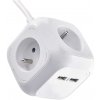 Emos Rozbočovacia kocka 4 zásuvky 2*USB-A 1.9m FRENCH P04119U - Predlžovací kábel 16A 1mm2