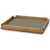 LIND Podnos na servírovanie AIRY NUPO ľanové hnedá koža drevo 30x30cm