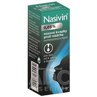 NASIVIN 0,05 % int nas (fľaša sklenená, hnedá s kvapkadlom) 1x10 ml