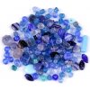 Sklenené korálky ramš tvarované 2. akosť modrá 50g