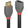 Kábel HDMI M/F 1m, High Speed+Eth, 4K@60Hz, HDMI 2.0, 18G, G, čierny, Anthra Line, predlžovací