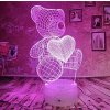 3Dmix 3DL-SL062 – 3D LED nočná lampa - Medvedík so srdcom (Solar)