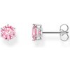 Thomas Sabo H2301-051-9 Silver Ear Studs with pink Brilliant-cut Stone 6,0 mm