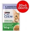 Cat Chow Sterilised s jahňacím mäsom a zelenou fazuľkou v omáčke 20 x 85 g