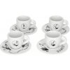 Bialetti Carousel – set 4 hrubostenných espresso šálok s podšálkami