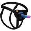 Romp - piccolo harness + silicone dildo with tricolor suction cup 14 cm