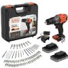 BLACK+DECKER - 18V AKU vŕtací skrutkovač s príklepom, s príslušenstvom, 2x aku 2,0 Ah Li-Ion, nabíjačka BCD383D2XKA-QW