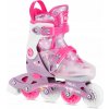 Kolieskové Korčule Detské Nastaviteľné Rekreačné 2v1 Ružové Motýliky 27-30