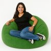 EMI sedací vak guľa semišová zelená