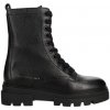 Elegantné Dámske Kožené Workery Tommy Hilfiger Monochromatic Lace Up Boot Čierna Veľkosť: 41