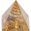 Nefertitis Orgonit pyramída s fluoritom malá NF43143 - 3 x 3,2 cm