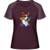 MyMate Predĺžené Tričko MY120 - Dizajn č.1 - Dog Superstar - Burgundy / Heather Burgundy - XL - Dámske
