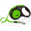 Vodítko FLEXI Neon S pásik 5m/15kg čierna/zelená NEW