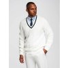 Elegantný pletený sveter pre pánov biely V1 OM-SWSW-0151 - XL