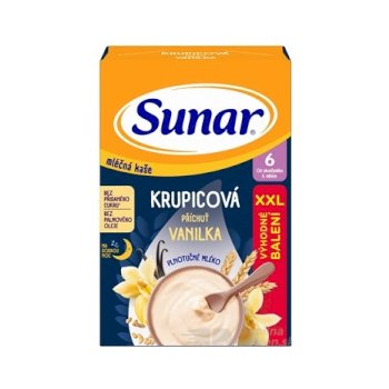 Sunar mliečna krupicová kaša na dobrú noc vanilková XXL 340 g