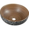 Sapho Priori - Umývadlová misa, priemer 41 cm, bez prepadu, hnedá/modrý vzor PI023