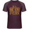 Mymate Predĺžené Tričko MY111 - Dizajn - It's Beer O Clock - Burgundy / Heather Burgundy - L - Pánske