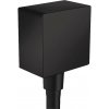 Hansgrohe FixFit - Nástenné kolienko Square so spätným ventilom, matná čierna 26455670