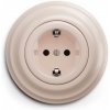 | Kliklap - Retro domová zásuvka so rámčekom SCHUKO 230V/16A staroružová | KA0119+KA0143