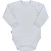 Dojčenské bavlnené body s dlhým rukávom New Baby Pastel sivé, veľ. 80 (9-12m)