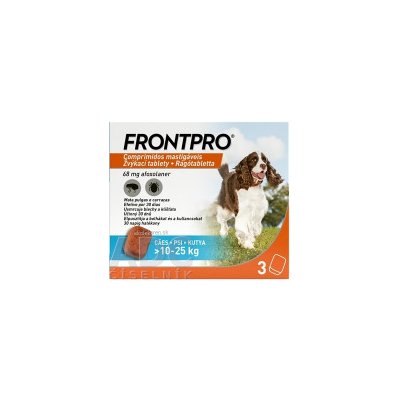 FRONTPRO 68 mg žuvacie tablety pre psy (10 - 25 kg) 1x3 ks