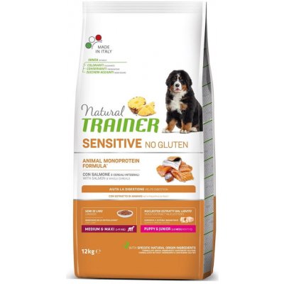 TRAINER Natural SENSITIVE No Gluten Puppy & Jun M / M losos 12 kg