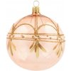 Bella Rose Sklenená vianočná ozdoba Guľa Ružová Lesk 3