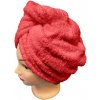 Kaptan Rýchloschnúci froté turban na vlasy, červený