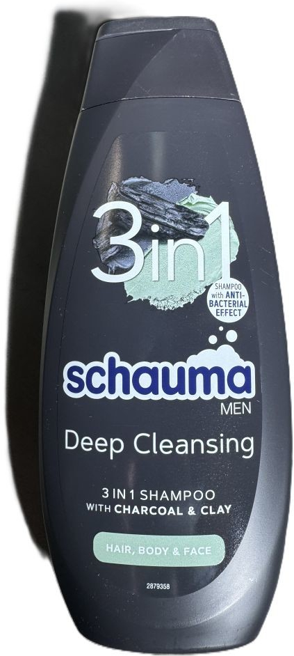 Schwarzkopf Schauma Men Deep Cleansing 3in1 Viacúčelový šampón s aktívnym uhlím a ílom 400 ml