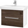 Dreja Umývadlová skrinka SOLO SZZ 60 - N01 Biela lesk / Úchytka T01 / D25 Teak