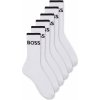 BOSS - 6PACK BOSS biele pánske ponožky s čiernym logom (HUGO BOSS) - limitovaná edícia-43-46