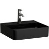 LAUFEN Val závesné umývadielko s otvorom, s prepadom, 450 x 420 mm, matná čierna, H8162807161041