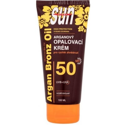 Vivaco Sun Argan Bronz Oil Tanning Cream SPF50 - Vodeodolný opaľovací krém 100 ml