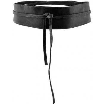 Pieces dámsky kožený opasok PCVIBS LEATHER TIE WAIST BELT Noosa Black