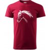 Kôň - hlava celá - Klasické pánske tričko vyššej gramáže - XL ( Marlboro červená )