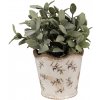 Clayre & Eef Béžový antik obal na kvetináč s olivami Olive Fields S - Ø 13*12 cm - Clayre & Eef