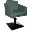 Kadernícke kreslo CUBE BLACK - zamatová zelená