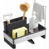 Kuchynský organizér SONGMICS s držiakom na špongiu a držiakom na utierky, čierno/strieborný