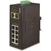 Planet IGS-1020TF Priemyselný Switch 8x 10/100/1000T, 2x 100/1000X SFP, -40~+75°C