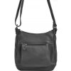 Patrizia Piu kožená crossbody dámska kabelka tmavo šedá