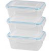 MagicHome Dóza Lunchbox set YH376, obdĺžniková, sada 3 ks, 1000 ml, 189x131x77 mm
