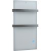 HEVOLTA Sklenený vykurovací panel TowelBoy – 400W - Polarium White, Strieborné madlá
