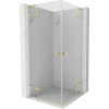 MEXEN/S - Lunar L Duo sprchový kút dvere krídlové 90 x 90, transparent, zlato kartáčovaná 834L-090L-090P-55-00